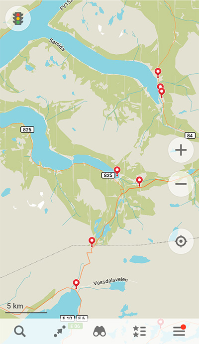 ノルウェー　地図　レンタカー　オーロラ